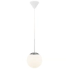 Wisząca lampa szklana kula CAFE 39563001 do salonu biały srebrny