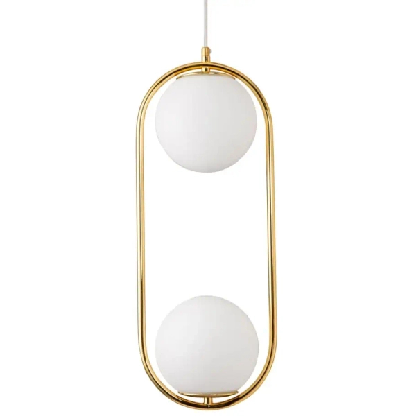 Lampa wisząca COSTA DUO DP0002-2 gold Step metal szkło kule złota