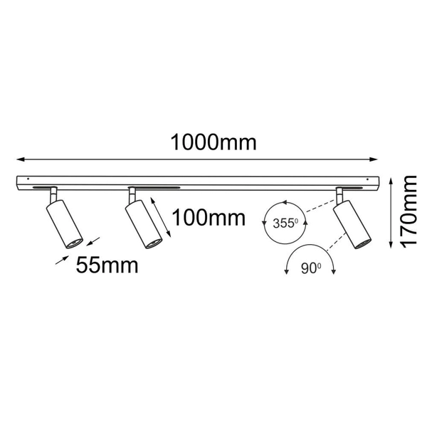 Modułowy system z lampami Pipe 1001 BROSline do kuchni biały