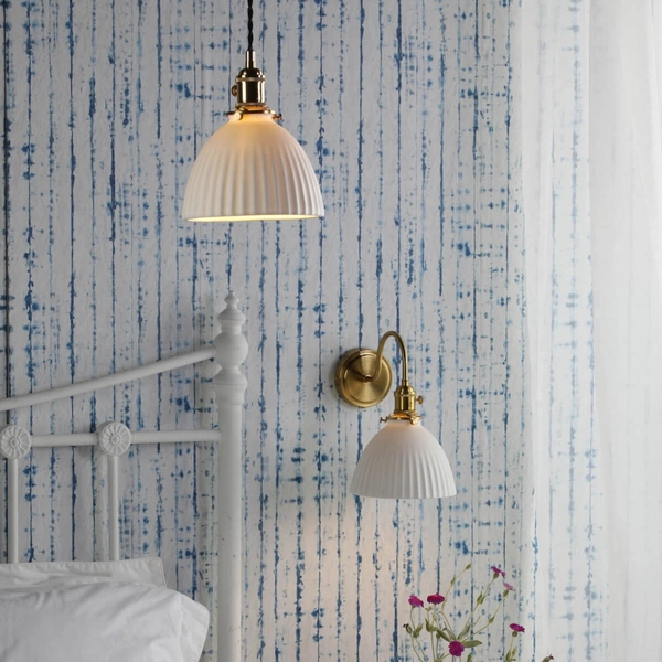 Ceramiczna lampa na ścianę Hadano HAD0740-09 mosiądz biały