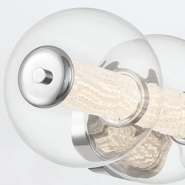 Szklany kinkiet Atomo QN-ATOMO-4W-PC LED 18,5W 3000K IP44 kule srebrny