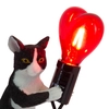 Lampka nocna stojąca Gato TL0103 Yaskr kotek serce biały czarny