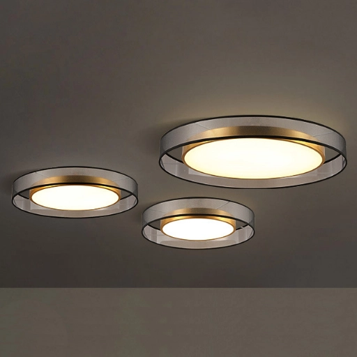 Okrągła lampa sufitowa Golden eye MDG60NW LED 60W 4000K srebrna mosiądz