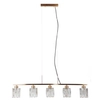 Wisząca lampa tuby Simona PND-40814-5-HBR szklana złoty przezroczysty