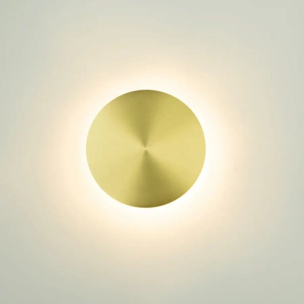 Metalowa lampa ścienna 20350 LED 10W 3000K dysk do salonu mosiądz