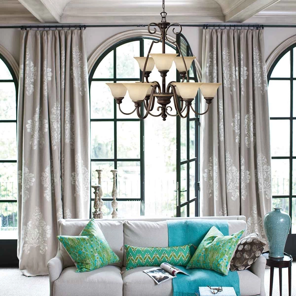 Żyrandol kielichowy Cello HK-CELLO6 Hinkley na łańcuchu brązowy