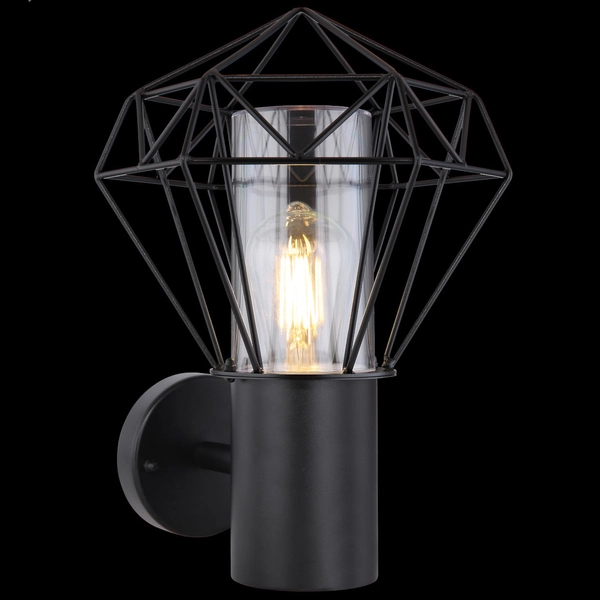 Ogrodowa lampa ścienna HORACE 31355 elewacyjna druciana IP44 czarna