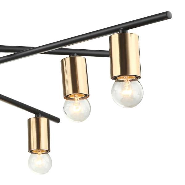 LAMPA sufitowa NORMANI MDM3658/6 BK+BRO Italux industrialna OPRAWA pręty żarówki bulbs loft czarna brąz