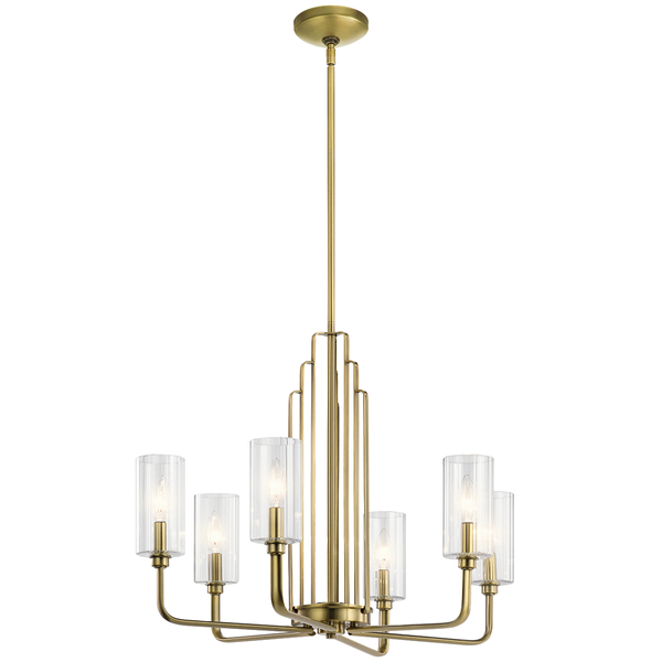 Lampa wisząca z kloszami QN-KIMROSE6-BNB do salonu mosiądz