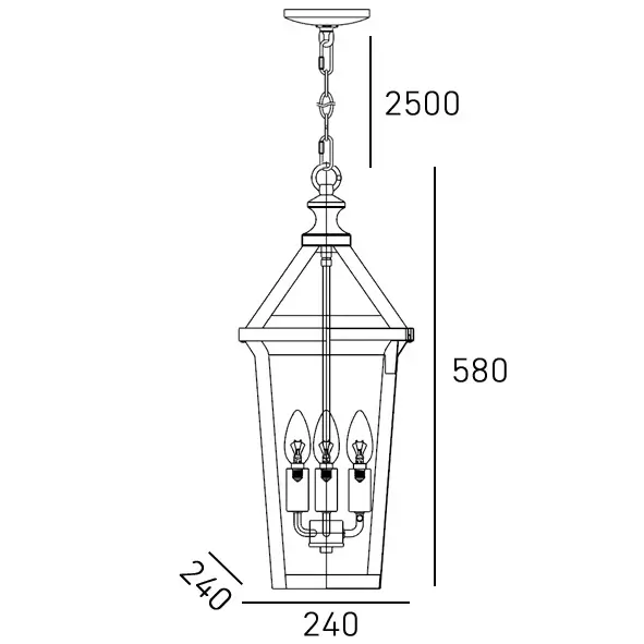 Klasyczna lampa wisząca Zurich P03630BK Cosmolight IP23 nad stół szkło czarny