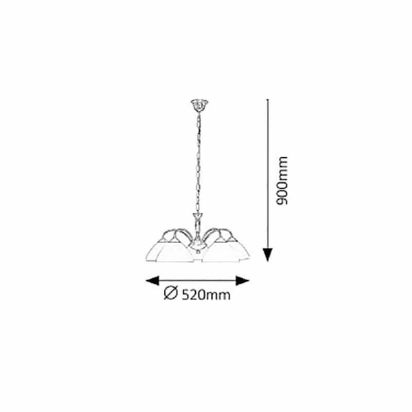 5-punktowa lampa wisząca Regina do jadalni brąz kremowa