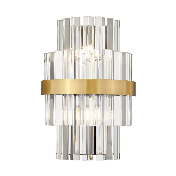 Lampa ścienna Constantinople W0567-02A-B52G Zumaline przezroczysty złoty OUTLET
