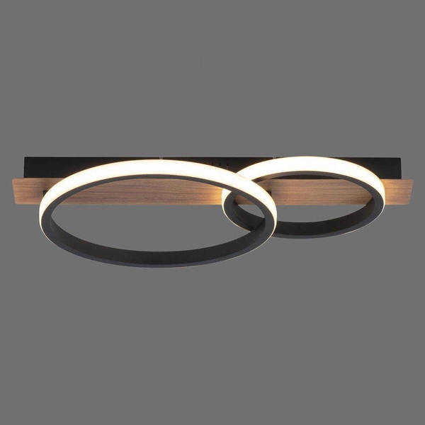 Sufitowa lampa nowoczesna Trooper LED 28W czarna brązowa