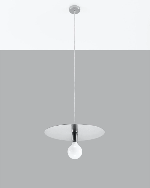 LAMPA wisząca SL.0854 metalowa OPRAWA zwis loftowy dysk chrom