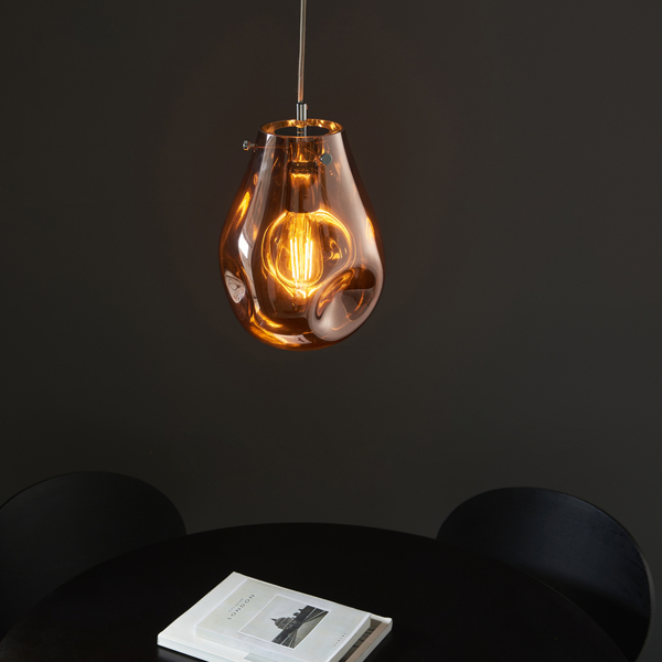 Designerska lampa wisząca L&-199516 Light& szklana gruszka miedziana