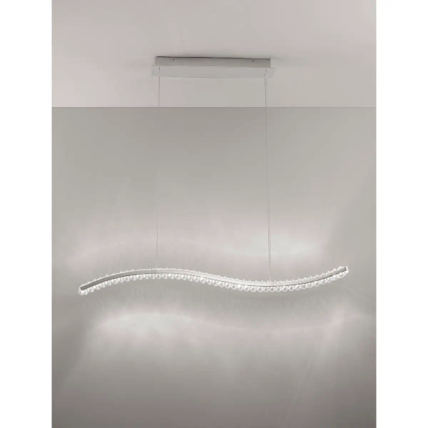 Designerska lampa wisząca BAUTA LE42921 wstęga LED 40W 3500K srebrna