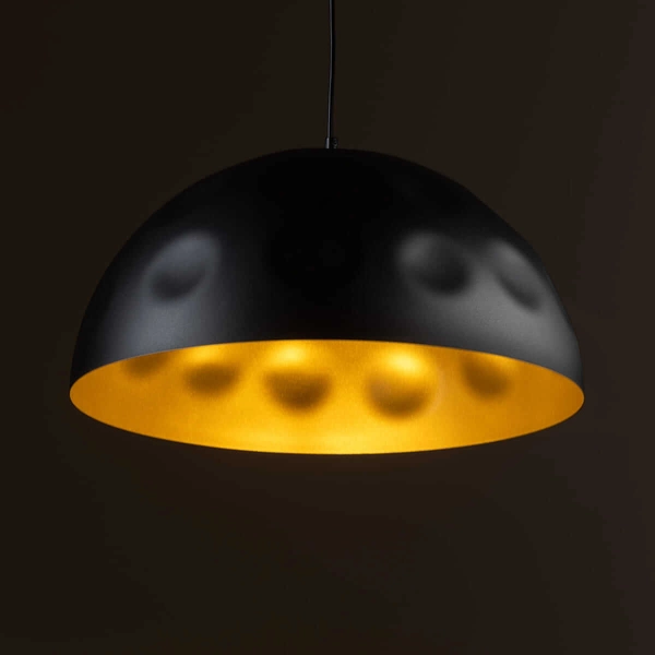 Kopułowa lampa wisząca Hemisphere 10702 do kuchni metalowa czarna złota