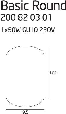 Spot LAMPA sufitowa BASIC ROUND C0068 Maxlight natynkowa OPRAWA metalowa tuba czarna