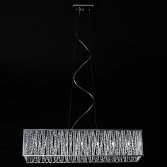 Halogenowa LAMPA wisząca VANESSA P0282-07L-F4QL Italux glamour OPRAWA kryształkowy ZWIS crystal chrom przezroczysty