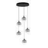 Szklana lampa wisząca LURVELA LE45130 LED 20W 3000K szara czarna
