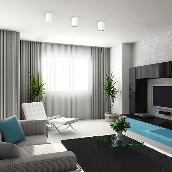 Sufitowa tuba metalowa Kobald 2048 biała lampa ruchoma nowoczesna