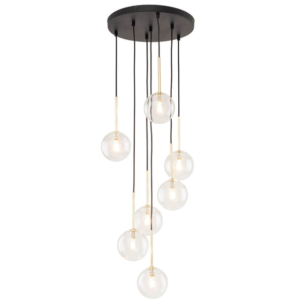 Zwisowa lampa Nilos 5362 kaskada balls bombki przezroczysta złota