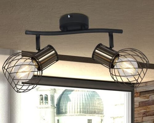Lampa sufitowa Argusto 54013-2 industrial spoty czarne złote