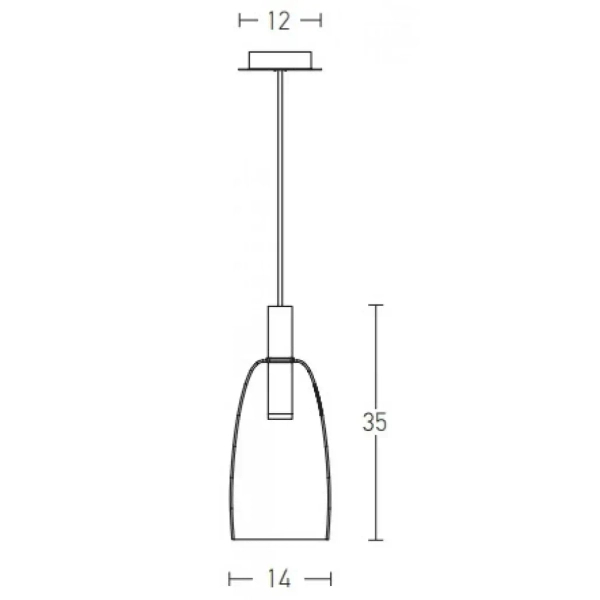 Zwisająca lampa ledowa 1965 LED 7W 3000K przydymiony czarny