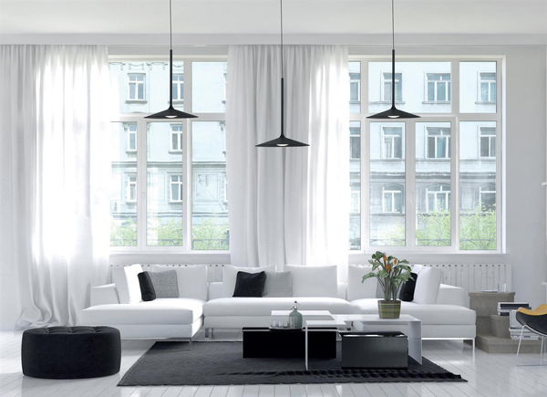Minimalistyczna LAMPA wisząca HANA P0456 Maxlight metalowy zwis LED 6W 3000K talerz czarny