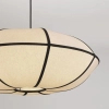 Lniana lampa wisząca RABRE LE-52014 beżowa czarna 1xE27 tkaninowa