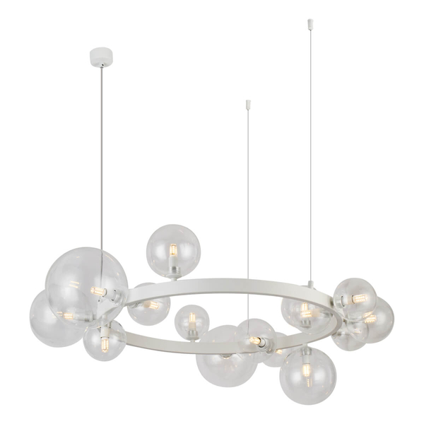 Salonowa wisząca lampa BUBBLES AZ5876+AZ5878 kule przezroczyste białe