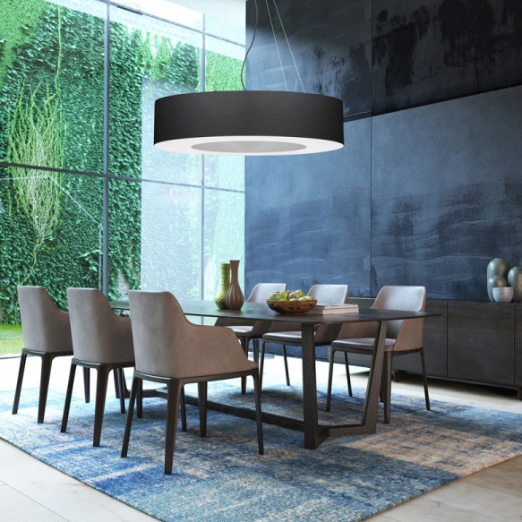 LAMPA wisząca SL.0796 okrągła OPRAWA zwis abażurowy czarny