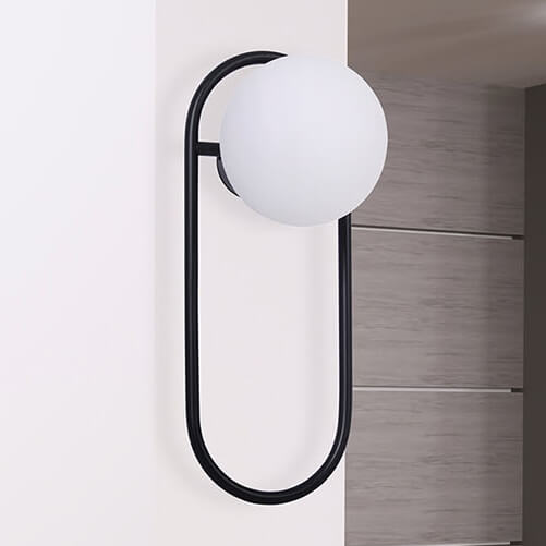 Lampa ścienna Finestra K-4964 szklana kula biała czarna