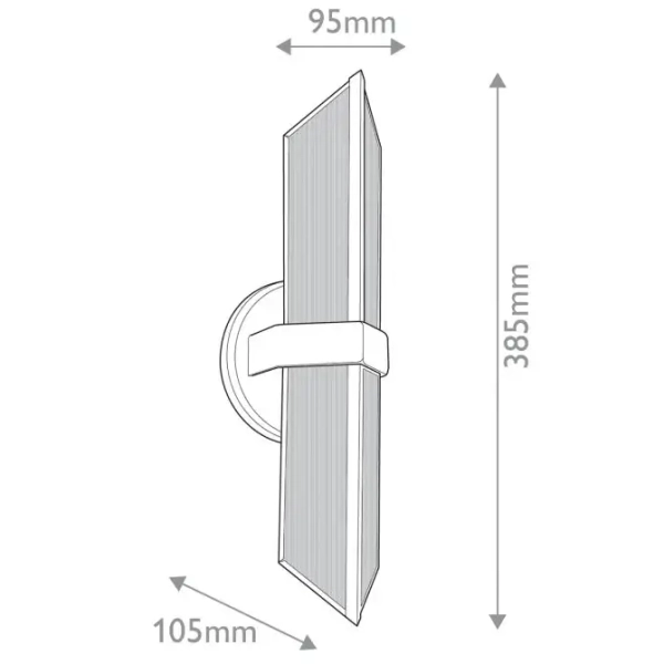 Ryflowana ścienna lampa Cairo QN-CAIRO-2WB-VBS-CR do salonu mosiądz