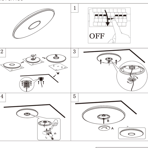 Natynkowa lampa sufitowa Tokyo okrągła LED 45W 3000-5500K biała