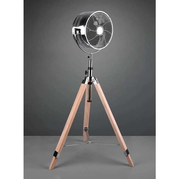 Wentylator stojący TROMSO R036-06 RL Light na trójnogu drewnianym srebrny
