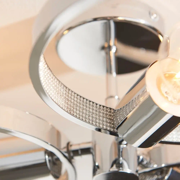 Łazienkowy plafon Merola 96001 metalowe ringi pierścienie IP44 chrom