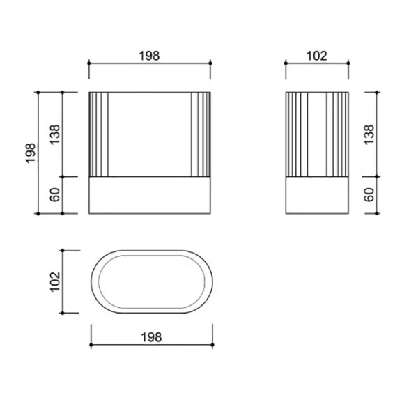 Ryflowana stołowa lampa Flumina FLS122P1 owalna drewniana orzechowa
