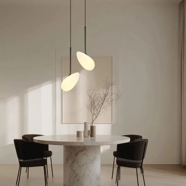 Wisząca lampa nowoczesna 20254 LED 5W 3000K szklana biały czarny