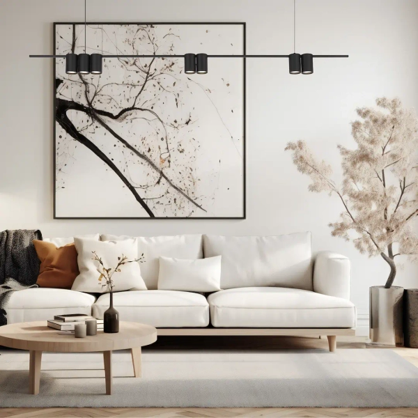 Podłużna lampa wisząca GENESIS ML0370 tuby metalowe czarne