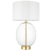 Szklana lampa stołowa hampton L&-199292 Light& abażurowa biała mosiądz
