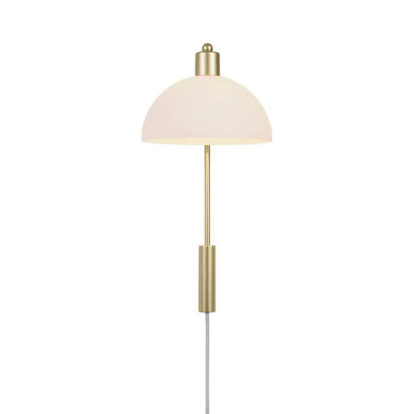 Ścienna lampa do sypialni Ellen 2213701035 szklana mosiądz
