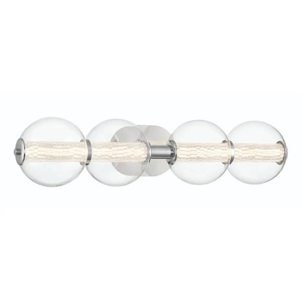 Szklany kinkiet Atomo QN-ATOMO-4W-PC LED 18,5W 3000K IP44 kule srebrny