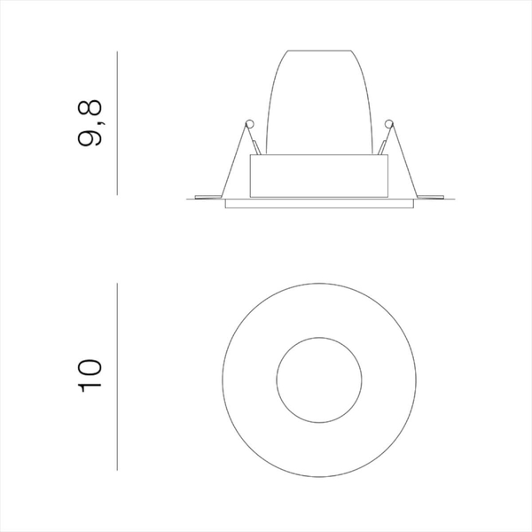 Podtynkowa oprawa Romolo AZ5390 IP65 metalowy spot czarny