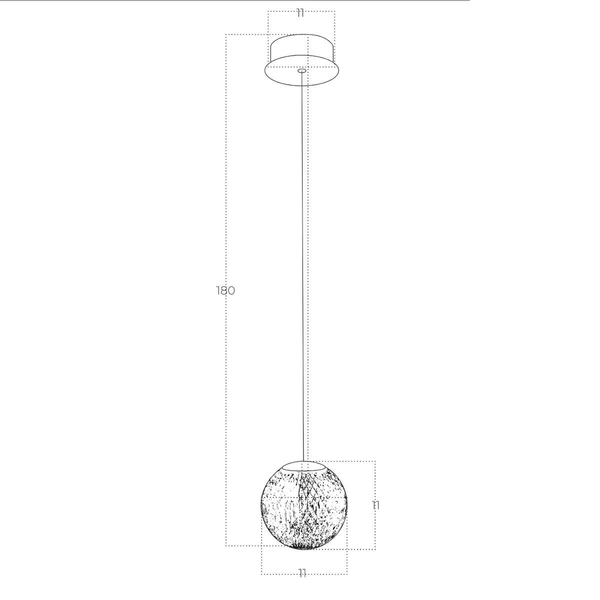 Zwisająca lampa kula EDEM AZ6015 LED 4,2W 3000K czarna przezroczysta