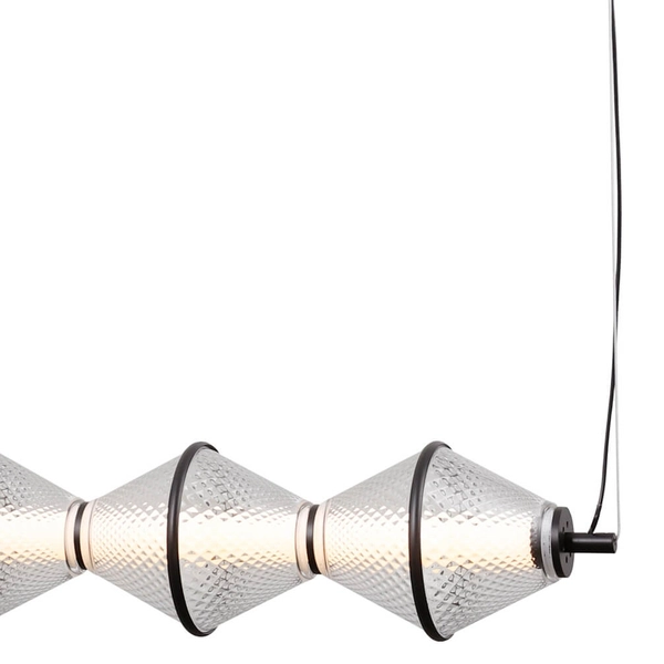 Zwieszana lampa Fuente PND-34395-5-BK LED 125W 3000K czarny przezroczysty