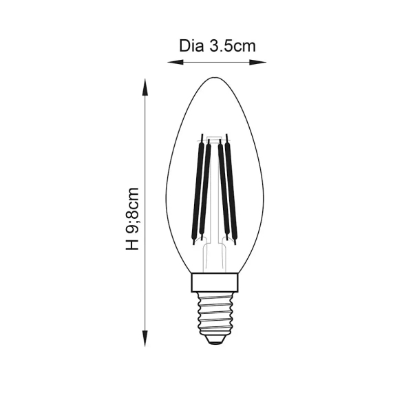 Świecznikowa żarówka E14 93020 LED 4W 2700K przezroczysta