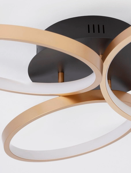 Nowoczesna lampa sufitowa Croix rings LED 28W 3000K złota czarna