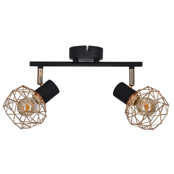 Przysufitowa lampa Acrobat 92-22202 koszyk metalowa czarny miedziany
