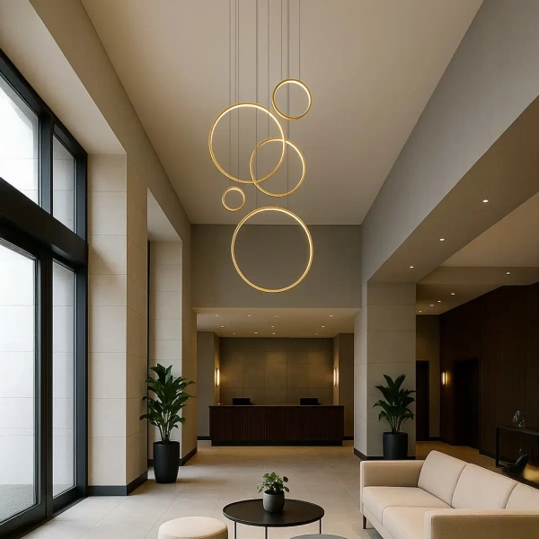 Wisząca lampa pierścienie Saturno ML2325 LED 100W 4000K ringi złoty